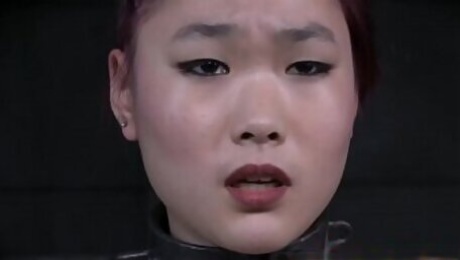 Spanked asian slave getting toyed