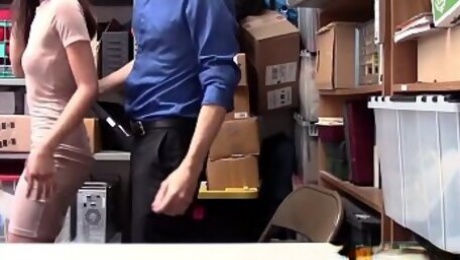 Asian teen thief suspected and fucked by a security guard