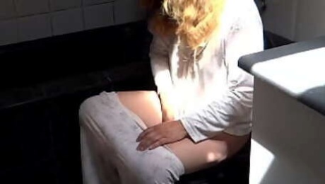 My latina wife and her hairy sister pissing after having fucked, hairy pussies